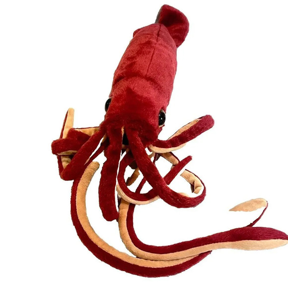 Wild Republic Giant Red Squid Tentacles Big Black Eyes Plush Stuff Toy Sea Ocean - Picture 2 of 10